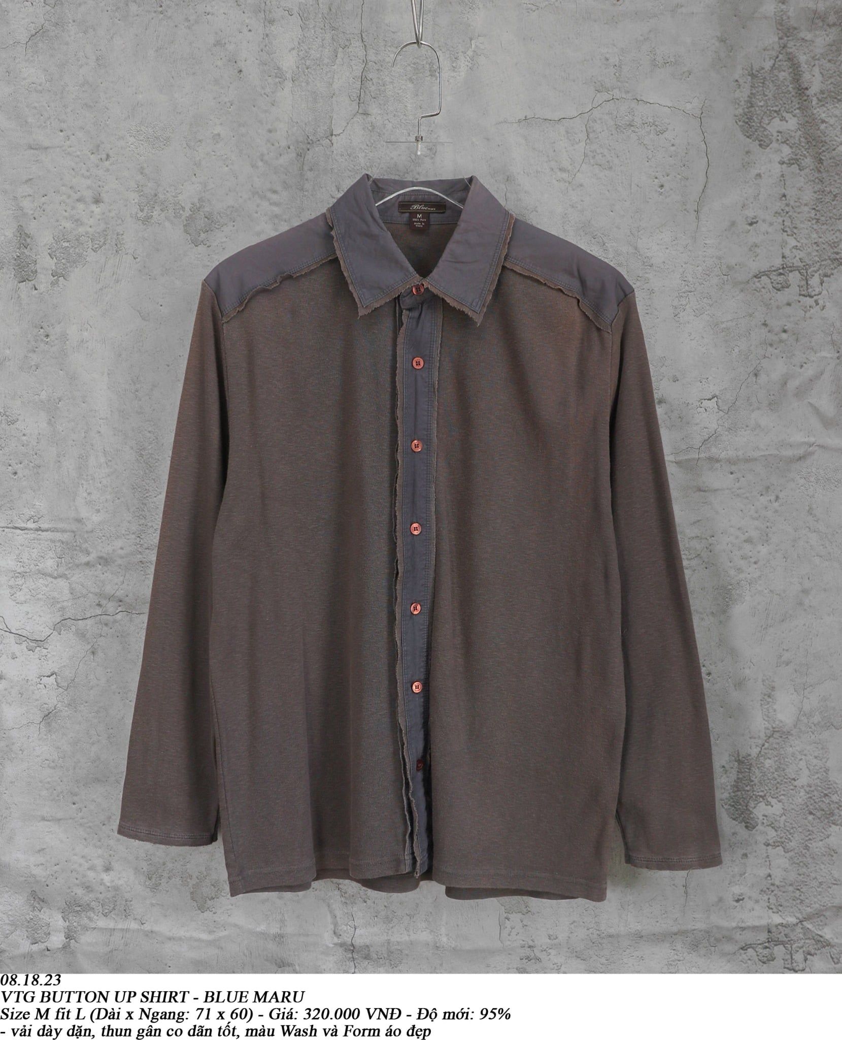  08.18.23 - VTG BUTTON UP SHIRT - BLUE MARU 