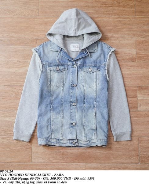  08.04.24 - VTG HOODED DENIM JACKET - ZARA 