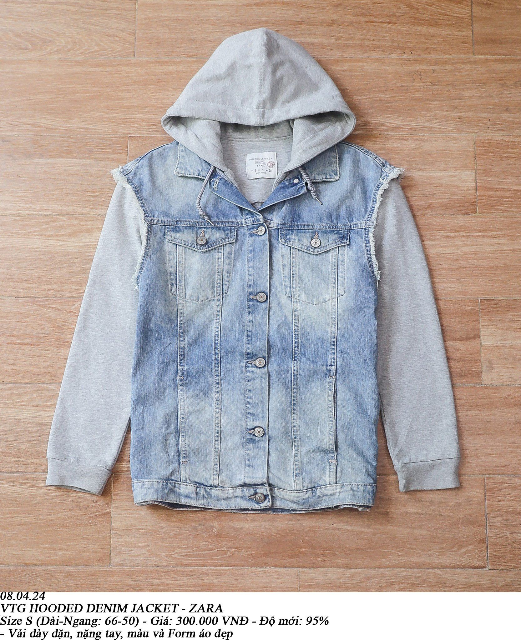  08.04.24 - VTG HOODED DENIM JACKET - ZARA 