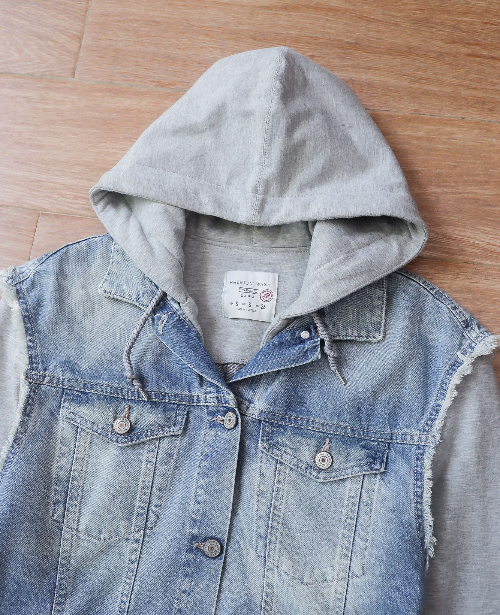  08.04.24 - VTG HOODED DENIM JACKET - ZARA 