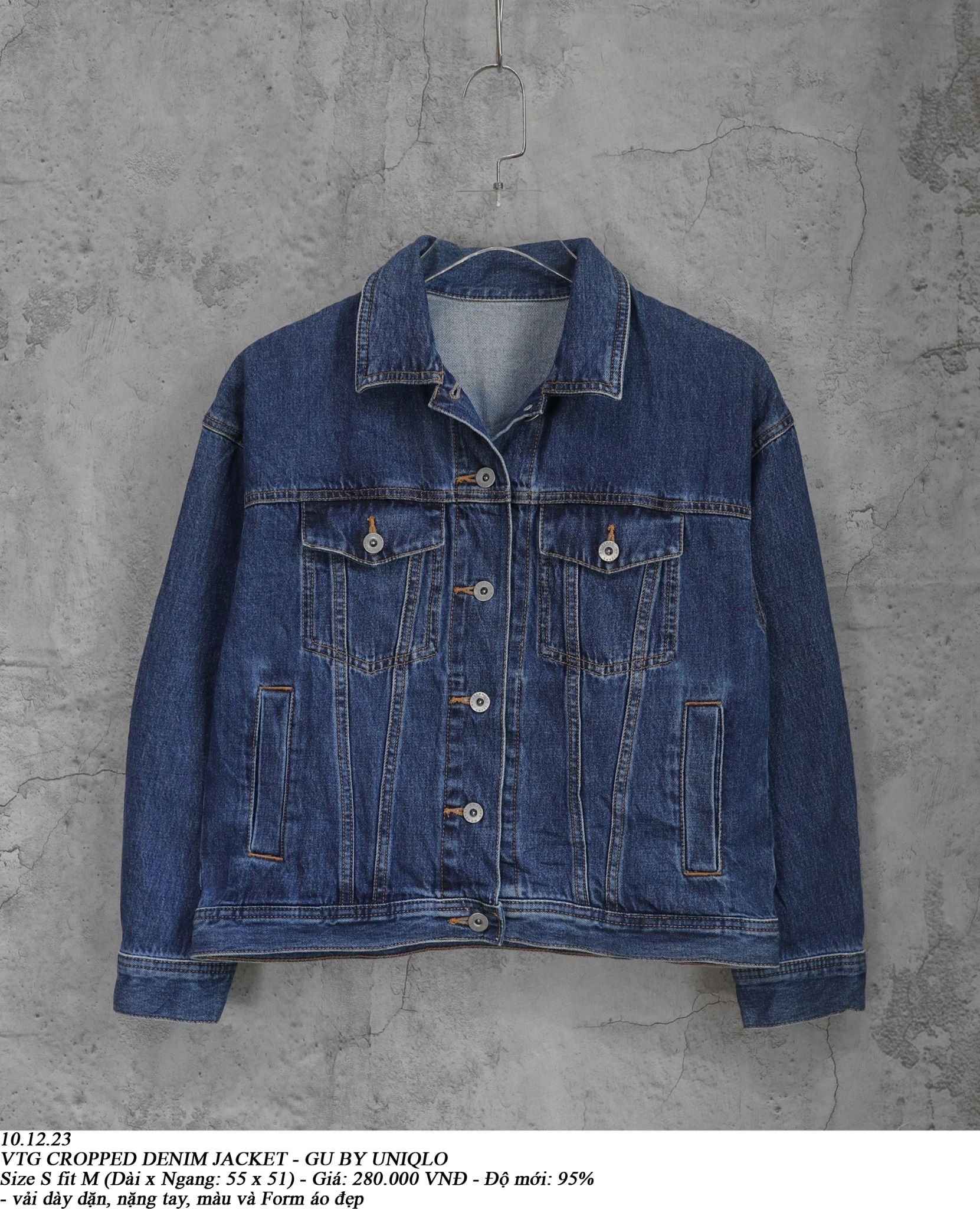  10.12.23 - VTG CROPPED DENIM JACKET - GU BY UNIQLO 