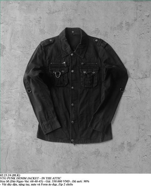  02.23.24 - VTG PUNK DENIM JACKET - IN THE ATTIC 