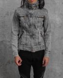  02.23.24 - VTG CROPPED DENIM BIKER JACKET - IN THE ATTIC 