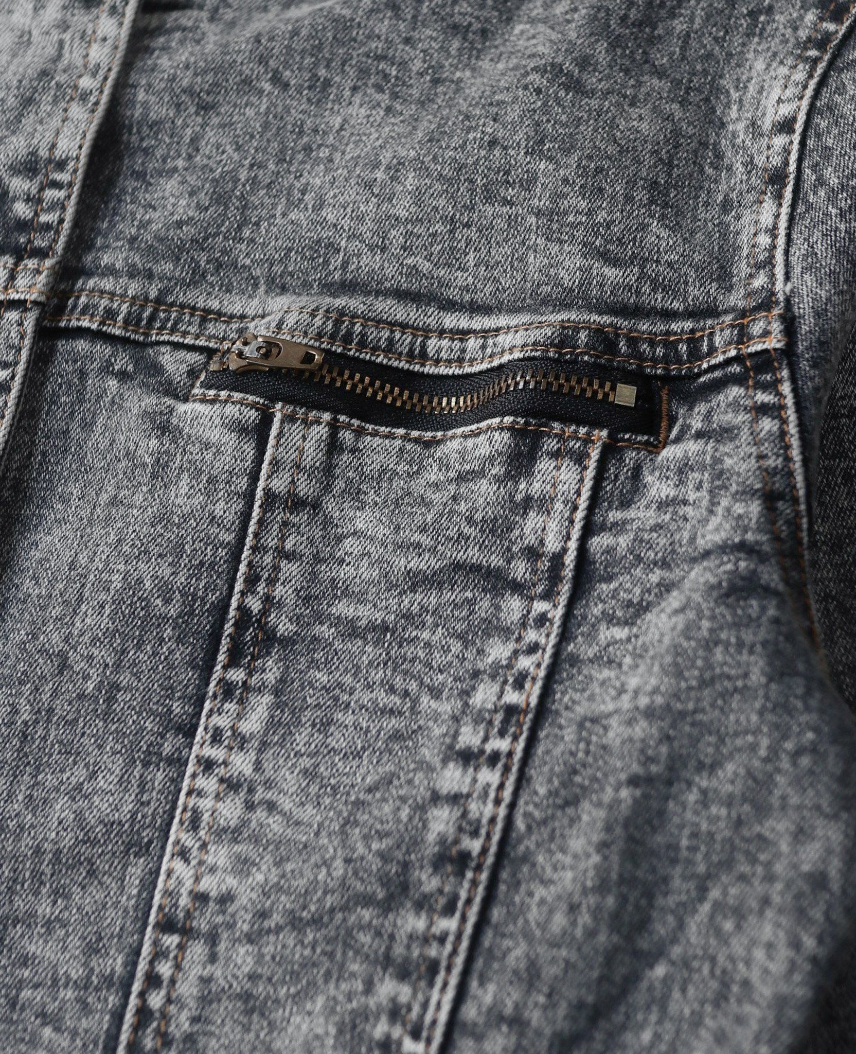  02.23.24 - VTG CROPPED DENIM BIKER JACKET - IN THE ATTIC 