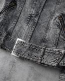  02.23.24 - VTG CROPPED DENIM BIKER JACKET - IN THE ATTIC 
