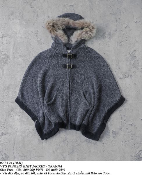  02.23.24 - VTG KNIT PONCHO JACKET - TRANNA 