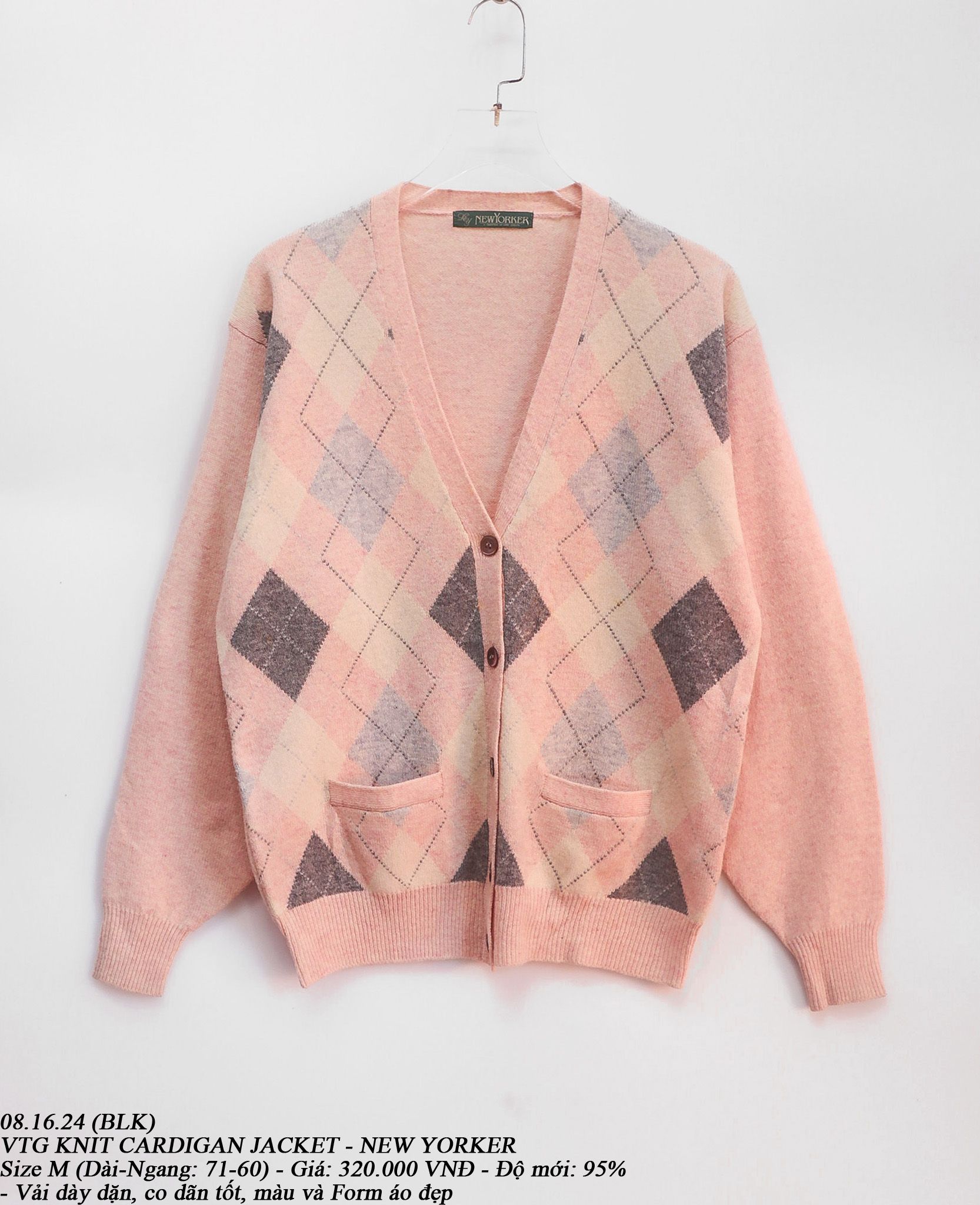  08.16.24 - VTG KNIT CARDIGAN JACKET - NEW YORKERS 