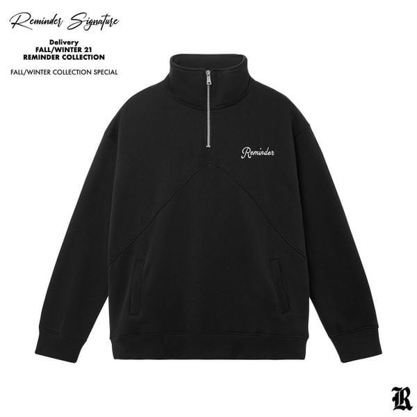 REMINDER ZIP SWEATER - BLACK