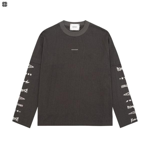 DOUBLE LAYER LONG SLEEVE TEE - SPACE GREY