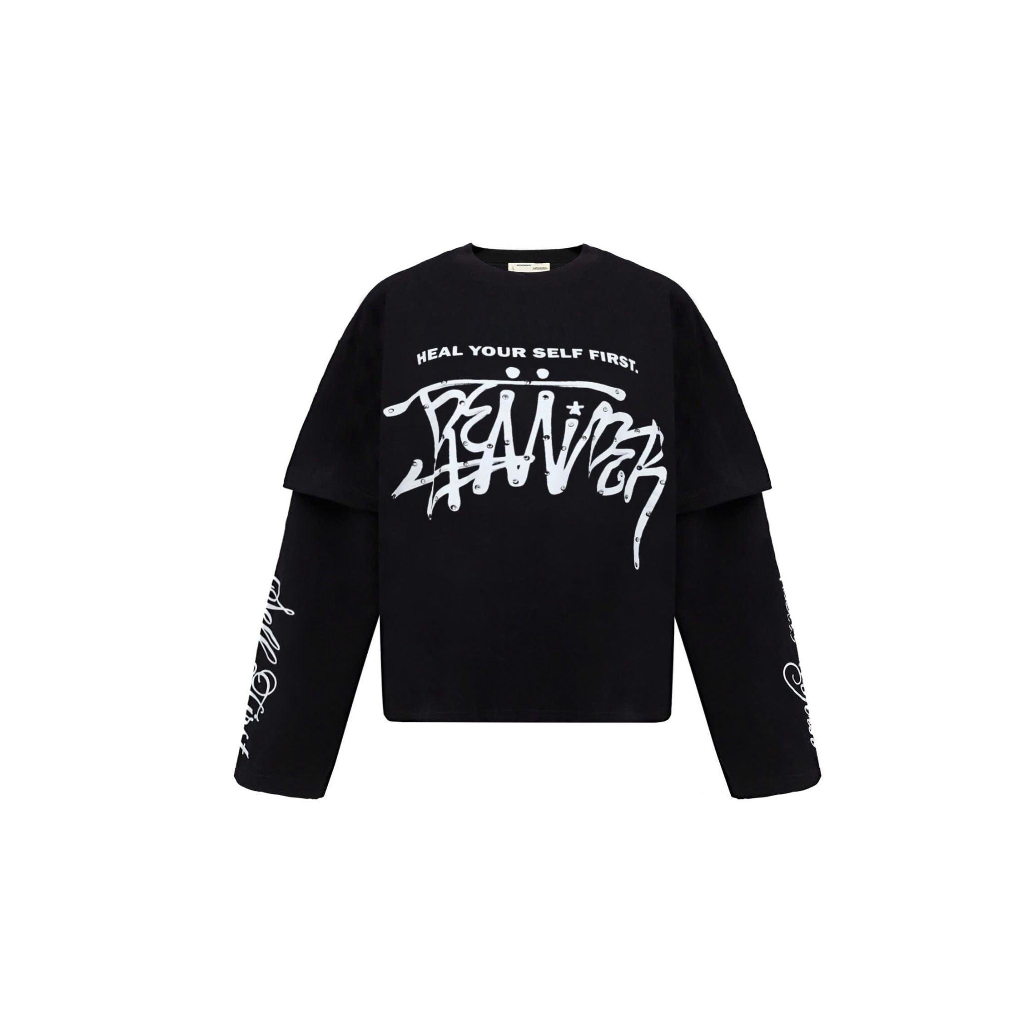  HEALING LONG SLEEVE T-SHIRT / BLACK 