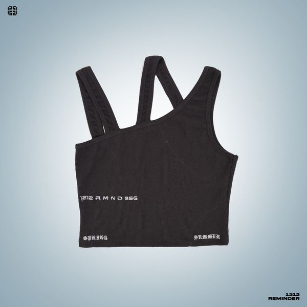 ASYMMETRIC RIB TANK TOP - SPACE GREY