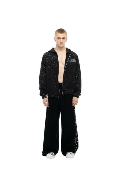 BLING HOODIE ZIP - BLACK