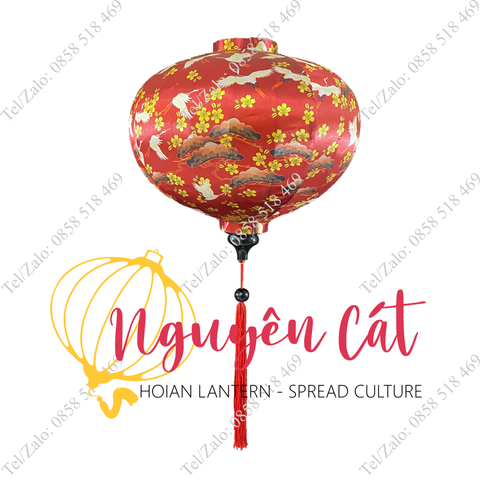  Đèn lồng vải phi họa tiết 12 (Trong nhà/ Ngoài trời) 