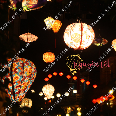  (Miễn phí vận chuyển) Combo đèn lồng vải phi họa tiết - 35 đèn lồng trang trí khách sạn 