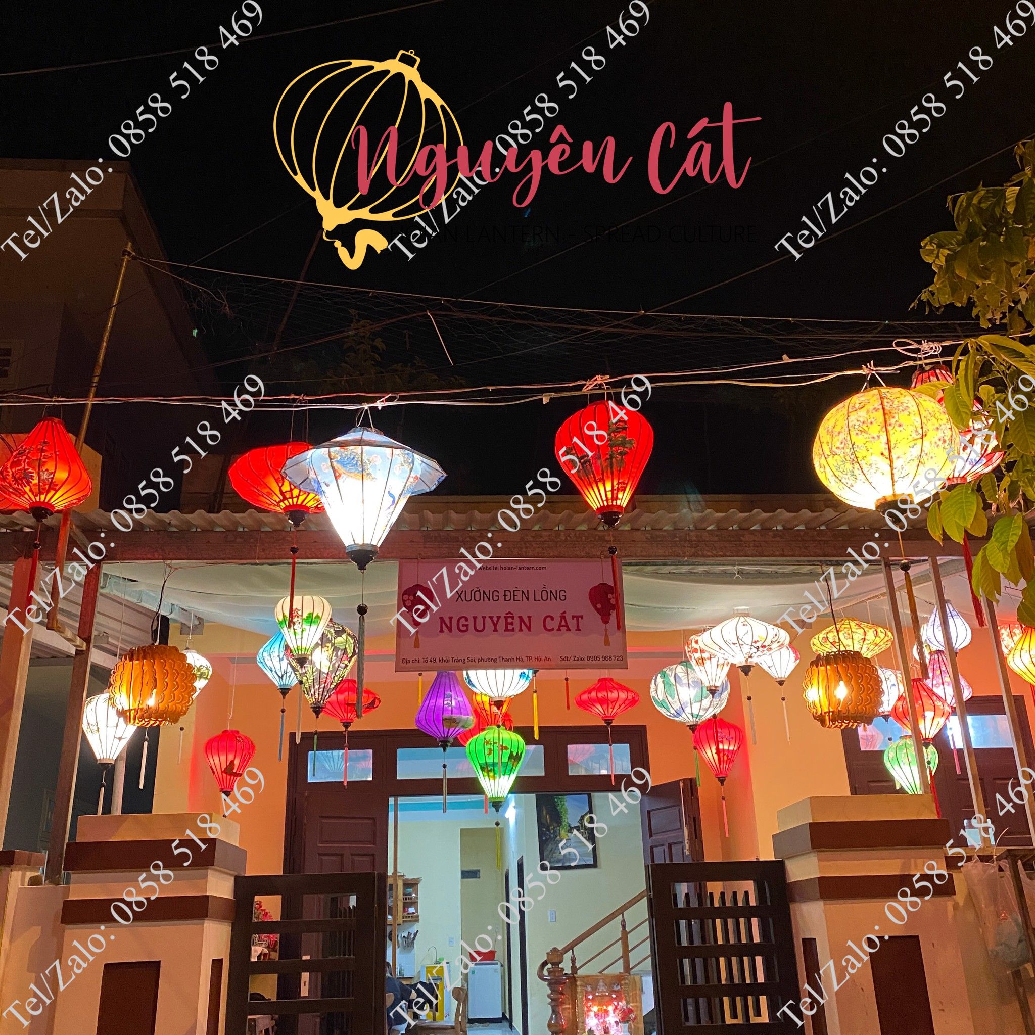 (Miễn phí vận chuyển) Combo đèn lồng freesize - 25 đèn lồng vải phi vẽ tay sắc hoa rực rỡ