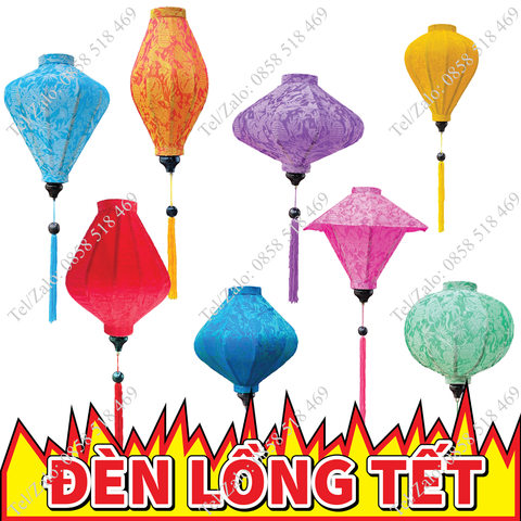  (Miễn phí vận chuyển) Combo 20 đèn lồng vải lụa phối màu phong thủy 