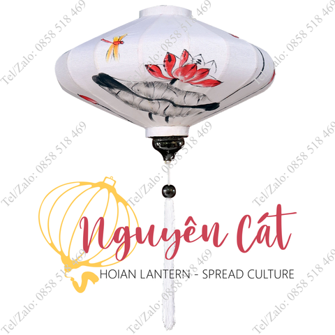  (Miễn phí vận chuyển) Combo đèn lồng freesize - 30 đèn lồng vải đũi vẽ tay trang nhã 