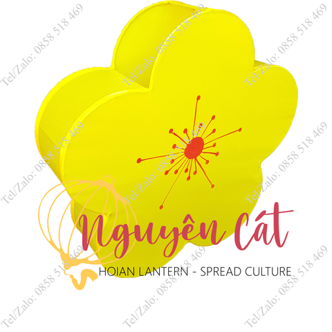  Đèn lồng khung sắt kiểu hoa mai (vải phi) 