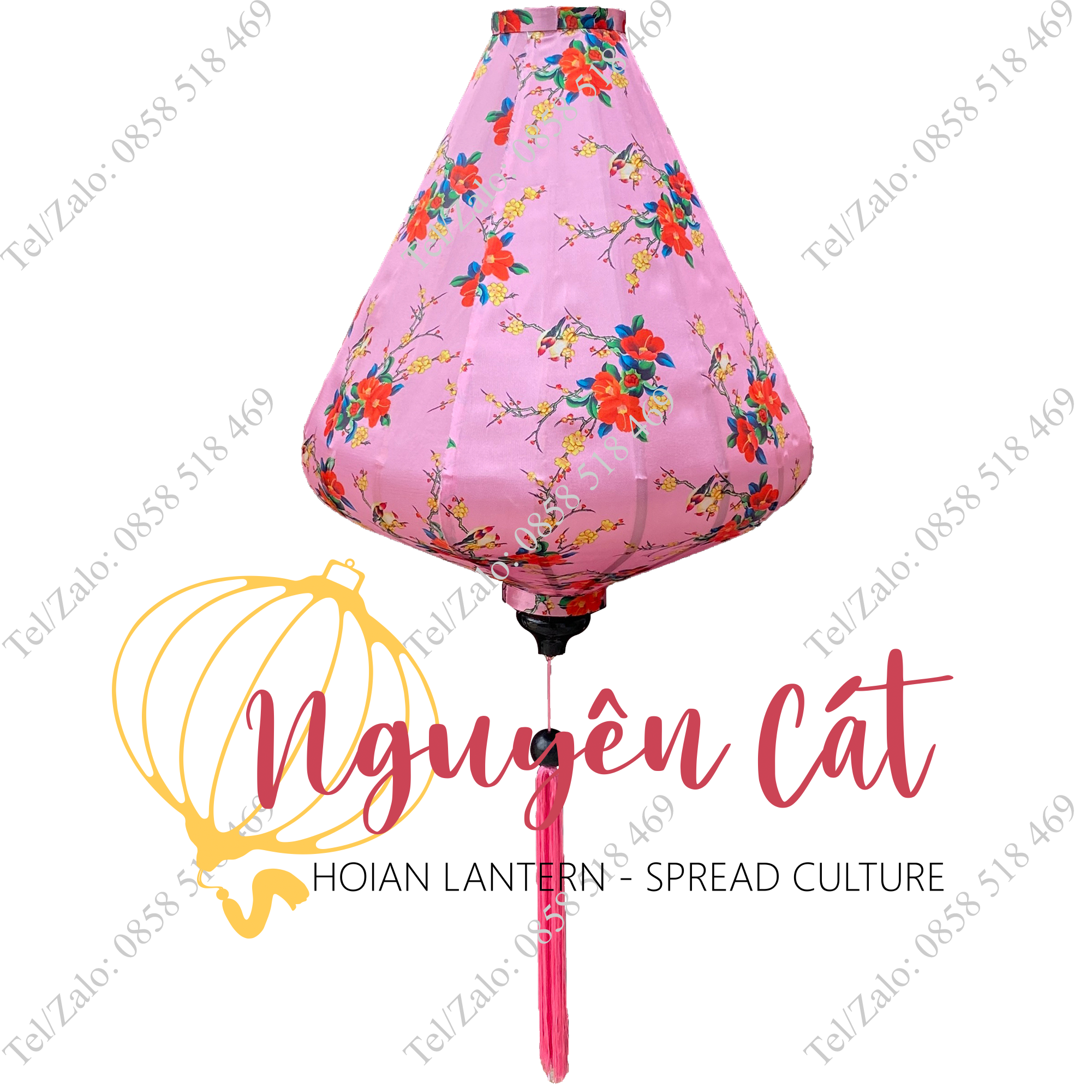 Đèn lồng vải phi họa tiết 10 (Trong nhà/ Ngoài trời)