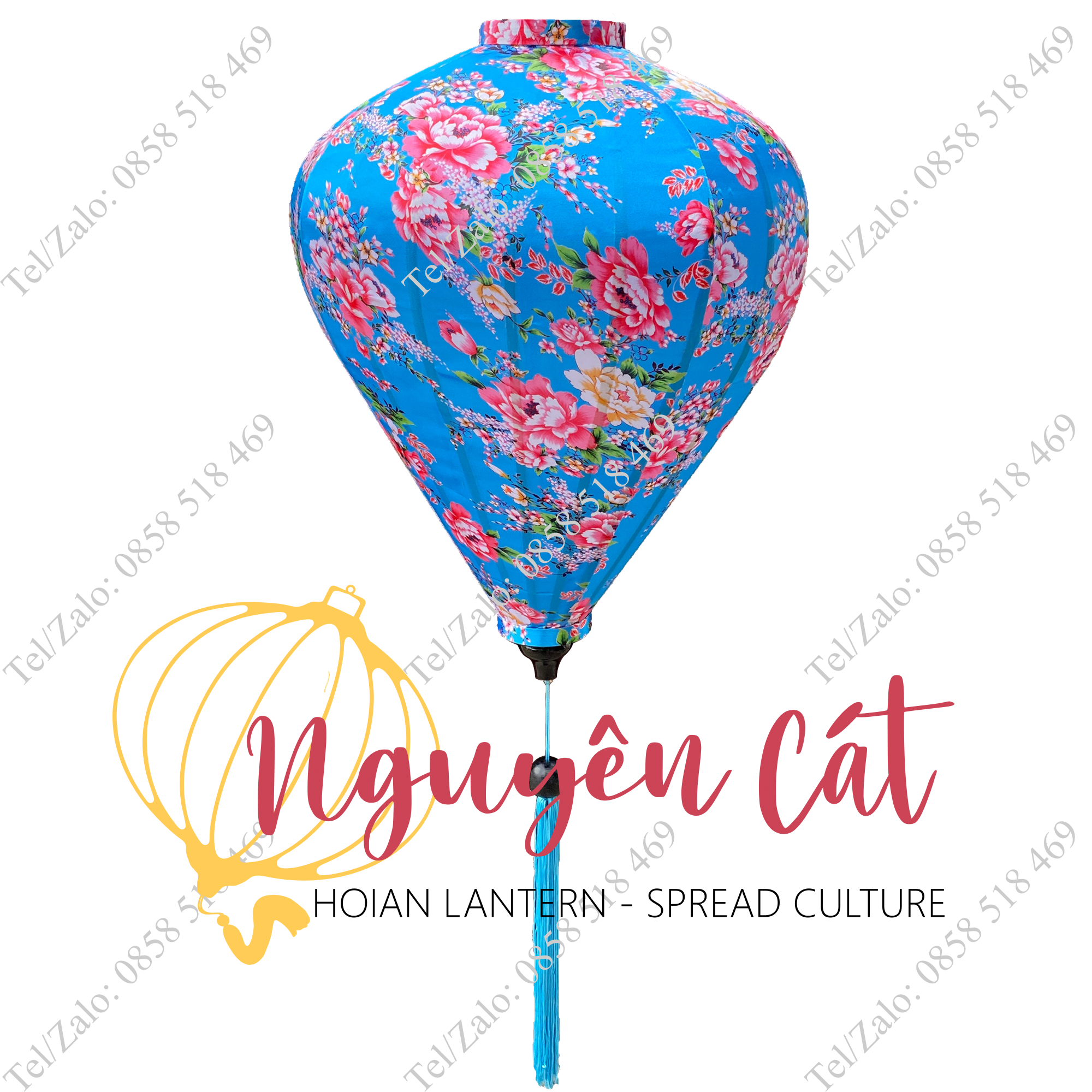 Đèn lồng vải phi họa tiết 09 (Trong nhà/ Ngoài trời)