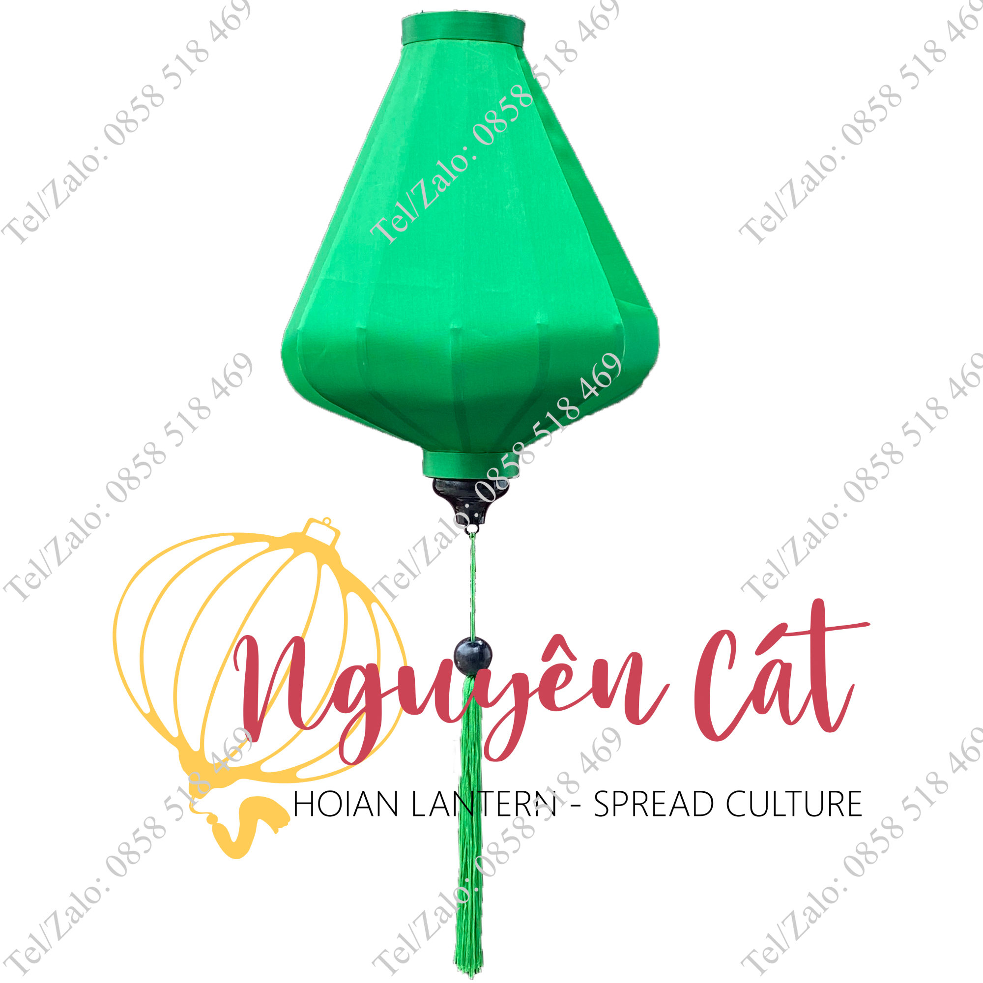 Đèn lồng kiểu kim cương vải phi trơn (Trong nhà/ Ngoài trời)