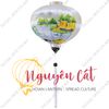 Đèn lồng Hội An khung tre vải phi vẽ tay Làng quê Việt Nam (Trong nhà/ Ngoài trời)