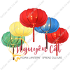 Đèn lồng khung sắt kiểu bí vẽ tay (vải phi)