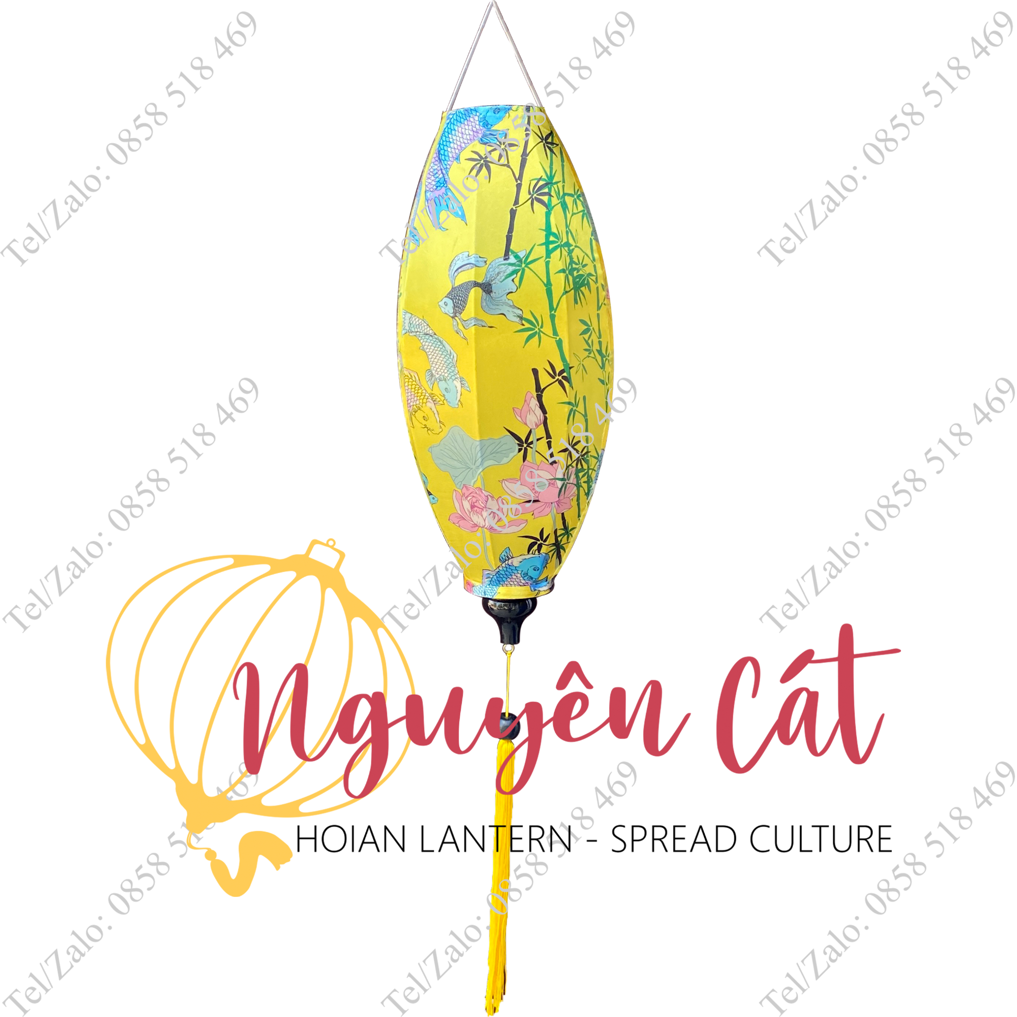 Đèn lồng sắt truyền thống kiểu na vải họa tiết