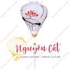 Đèn lồng Hội An khung tre vải đũi vẽ tay hoa sen (Trong nhà)
