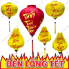 Đèn lồng Hội An khung tre vải phi vẽ tay câu chúc Tết