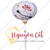 Đèn lồng Hội An khung tre vải đũi vẽ tay hoa sen (Trong nhà)