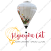 Đèn lồng Hội An khung tre vải phi vẽ tay hoa cúc (Trong nhà/ Ngoài trời)