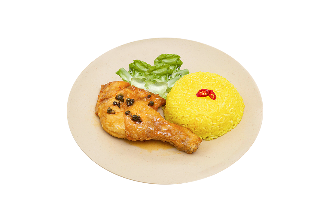  Cơm Đùi Gà Size Nhỏ (Xốt Tiêu Xanh) 