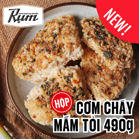  Cơm Cháy Mắm Tỏi 490g (HỘP) 