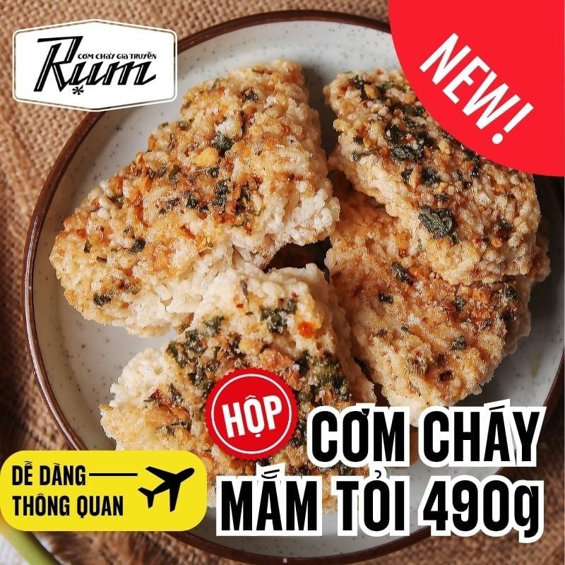 Cơm Cháy Mắm Tỏi 490g (HỘP)