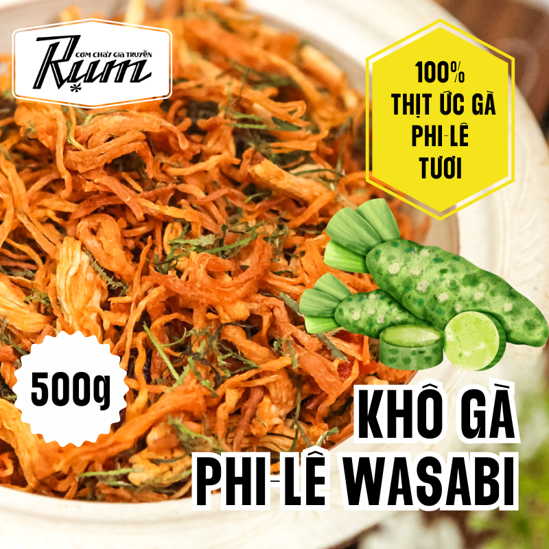 Khô gà lá chanh nồng mù tạt 500g