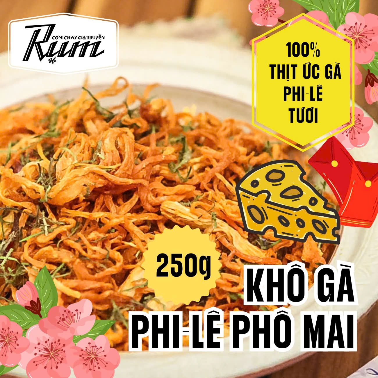 Khô gà lá chanh đẫm phô mai 250g