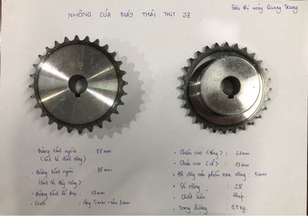 Linh kiện - Nhông của máy thái thịt JZ (TFG 06B-28)