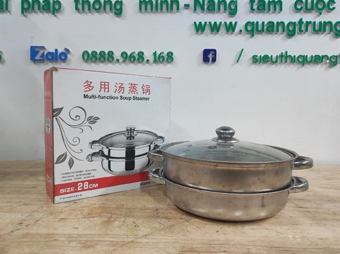 Nồi hấp inox 2 tầng 28cm