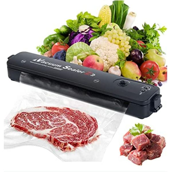 Máy hút chân không bảo quản thực phẩm - QuangTrung Vacuum Sealer mini cao cấp tự hàn miệng tiện dụng tặng kèm 10 túi