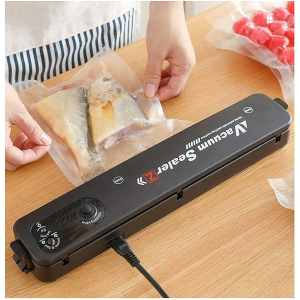 Máy hút chân không bảo quản thực phẩm - QuangTrung Vacuum Sealer mini cao cấp tự hàn miệng tiện dụng tặng kèm 10 túi