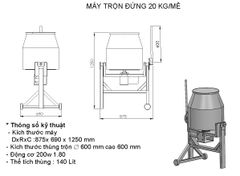 Máy trộn đứng 20kg