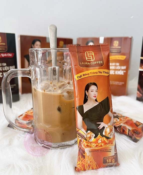  Cà phê Đông trùng Hạ thảo (Hộp 10 gói) Laura Coffee - Laura Sunshine Nhật Kim Anh 