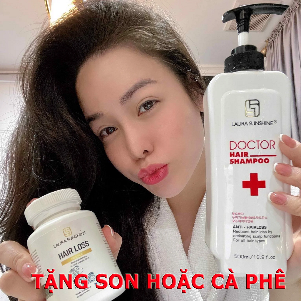  [Combo] Bộ đôi Viên Mọc Tóc và Dầu Gội Giảm Rụng Tóc Laura Sunshine Nhật Kim Anh (Tặng son hoặc cà phê) 