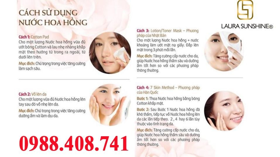  Laura Sunshine Rose Toner Nước Hoa Hồng Cân Bằng Da 