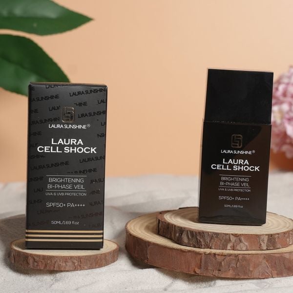  Laura Cell Shock Brightening Bi-Phase Veil Nhũ tương chống nắng phổ rộng 