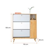 Tủ Giày Thông Minh BEYOURs Tủ Giày 3 Tầng Kèm Ngăn Xám Trắng Xám