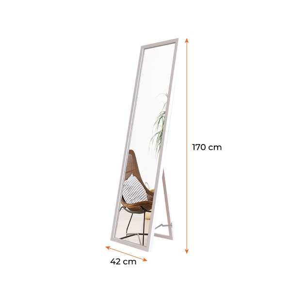 GƯƠNG ĐỨNG SOI TOÀN THÂN TRANG ĐIỂM KHUNG GỖ CÓ CHÂN GẬP A MIRROR WHITE