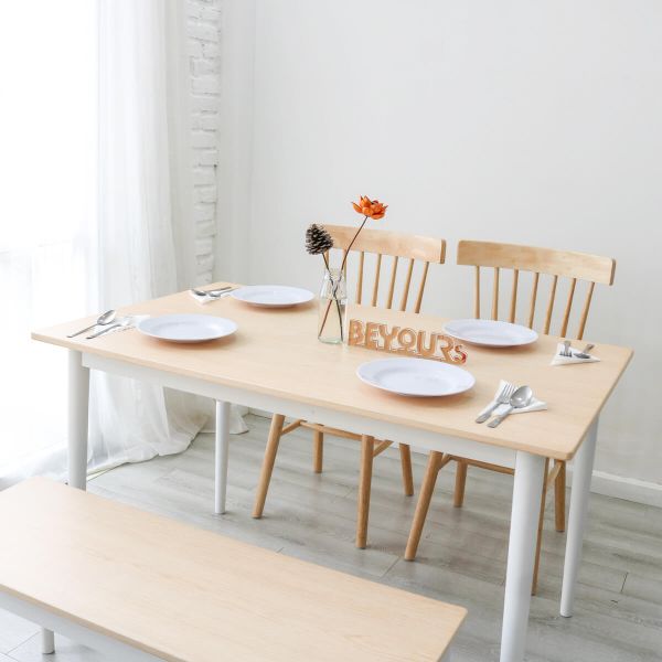 BỘ BÀN ĂN NARI DINNER TABLE SIZE M NATURAL WHITE