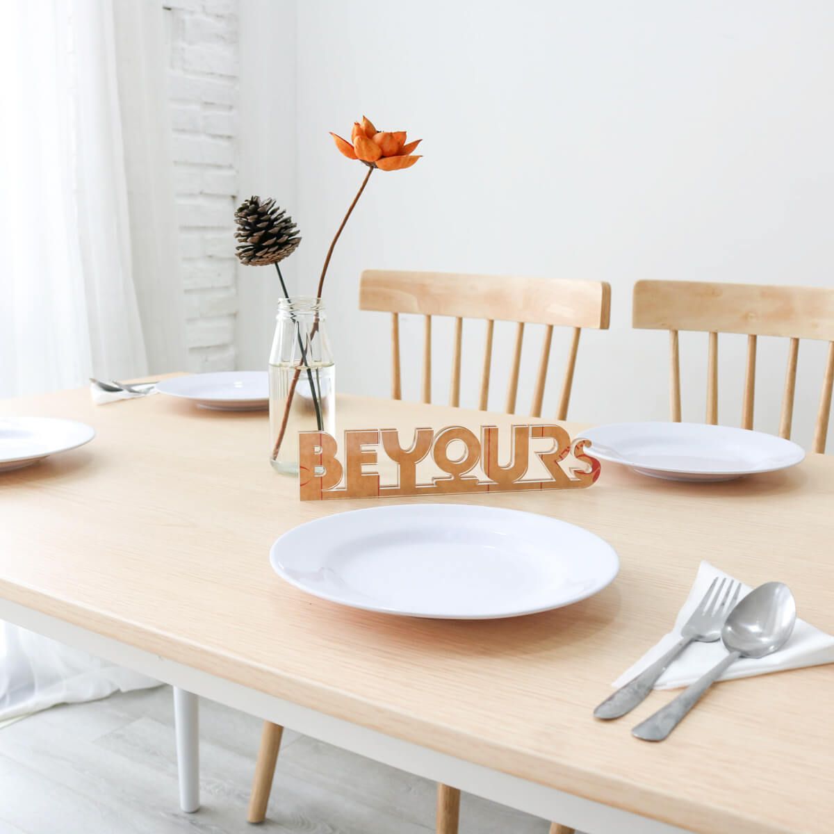 BỘ BÀN ĂN NARI DINNER TABLE SIZE M NATURAL WHITE